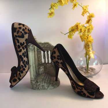 Ralph Lauren Peep Toed Animal Print 8.5 - image 1