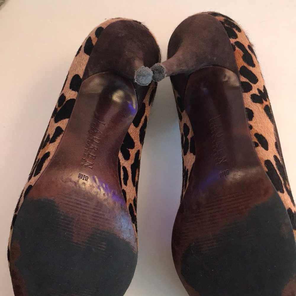 Ralph Lauren Peep Toed Animal Print 8.5 - image 2