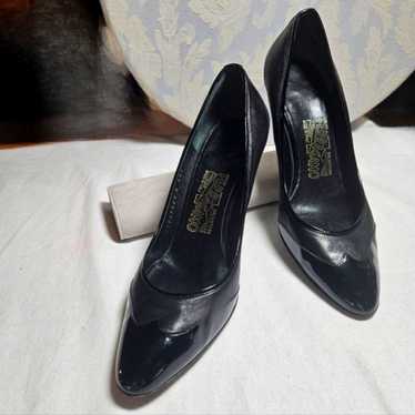 Salvatore Ferragamo Black Leather & Patent Leather