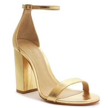 SCHUTZ Ouro Claro Orch Cadey Lee Ankle Strap Sand… - image 1