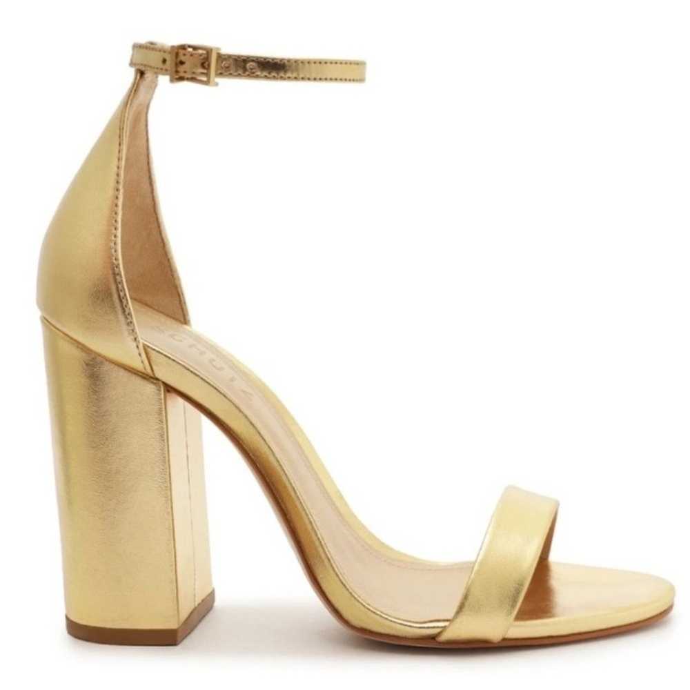 SCHUTZ Ouro Claro Orch Cadey Lee Ankle Strap Sand… - image 3