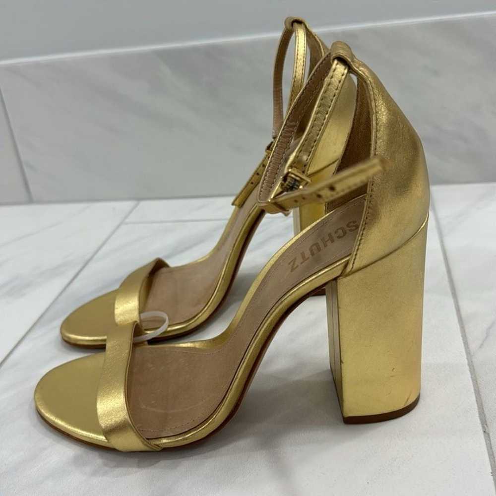 SCHUTZ Ouro Claro Orch Cadey Lee Ankle Strap Sand… - image 6