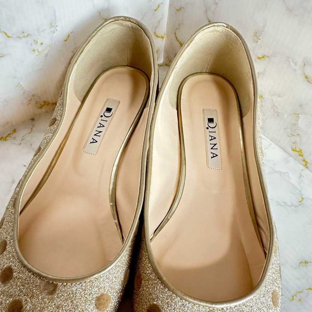 DIANA/Diana ✨ Beautiful Polka Dot Flat Pumps Gold… - image 7