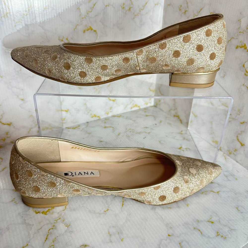 DIANA/Diana ✨ Beautiful Polka Dot Flat Pumps Gold… - image 8