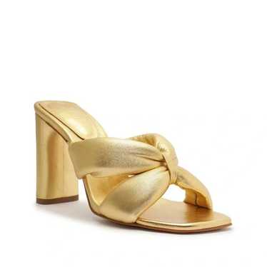 SCHUTZ Fairy Mid Metallic Leather Sandal