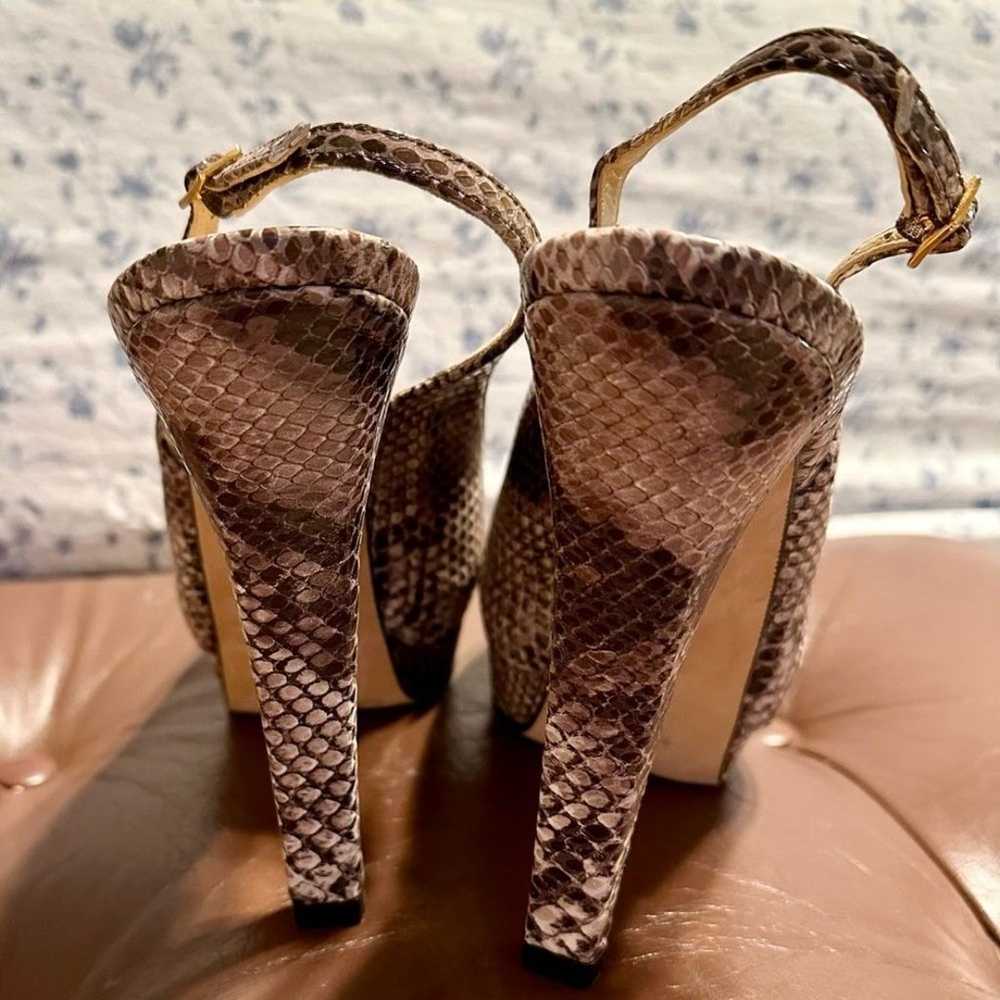 Stuart Weitzman Snake Skin Peep Toe Platform Heel… - image 5