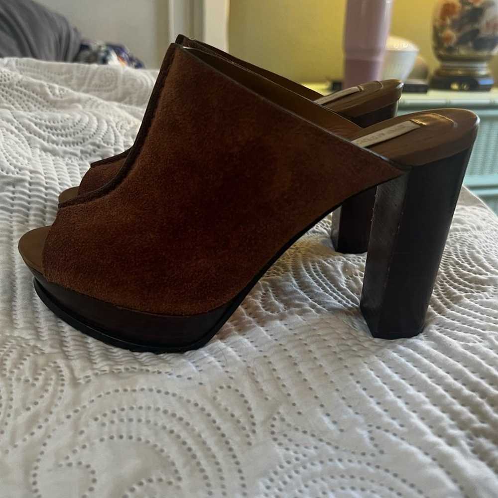 See by Chloe brown sued mules size 36 1/2 - image 2