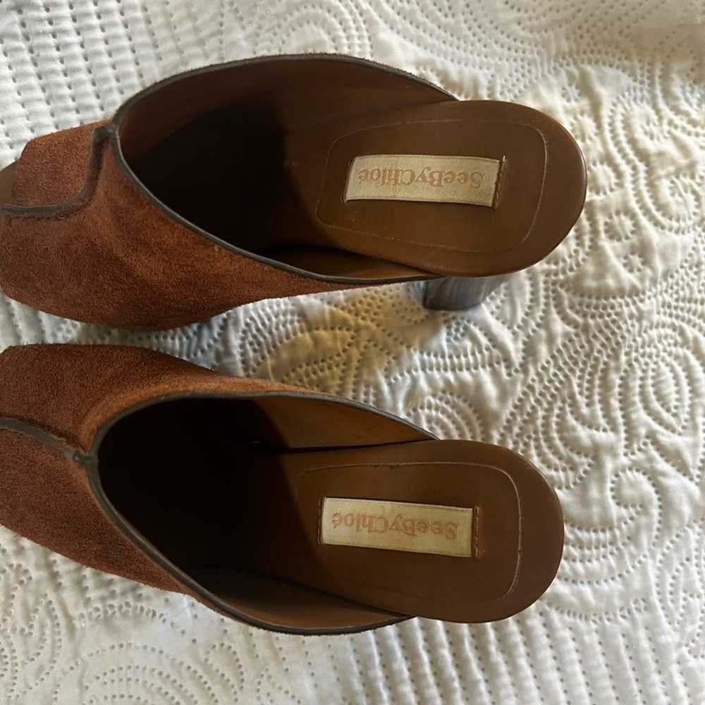 See by Chloe brown sued mules size 36 1/2 - image 5