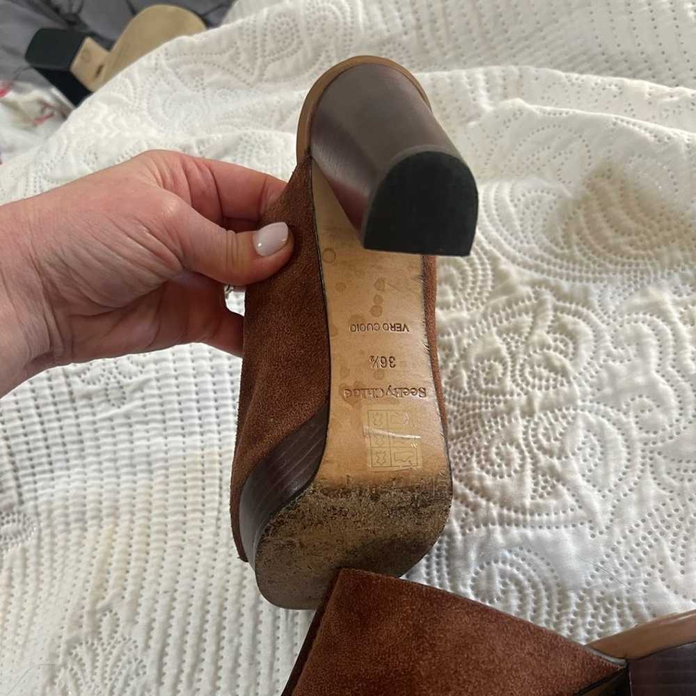 See by Chloe brown sued mules size 36 1/2 - image 7