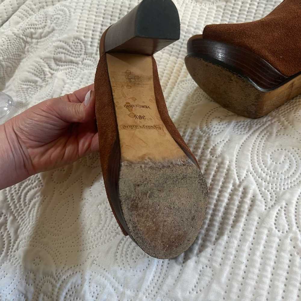 See by Chloe brown sued mules size 36 1/2 - image 8