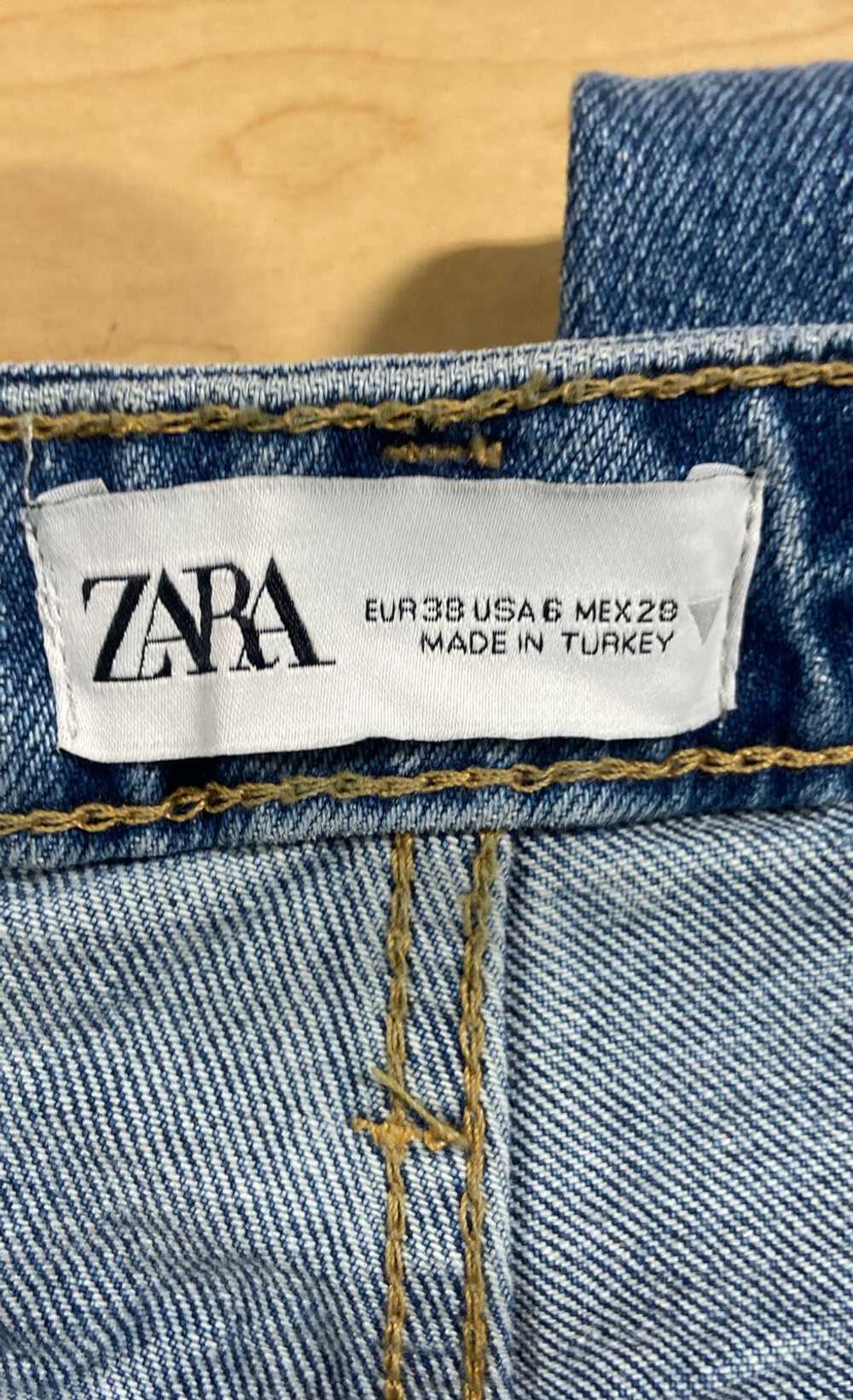 NWT Zara Womens Blue Cotton Slim Medium Wash Deni… - image 5