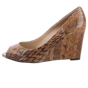 Michael Kors Snakeskin Peep Toe Wedge - image 1