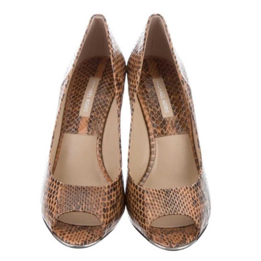 Michael Kors Snakeskin Peep Toe Wedge - image 2