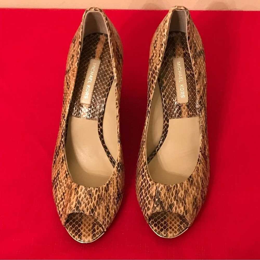 Michael Kors Snakeskin Peep Toe Wedge - image 3