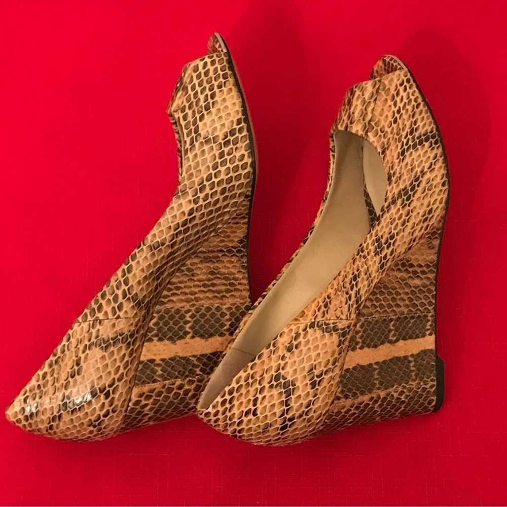 Michael Kors Snakeskin Peep Toe Wedge - image 8