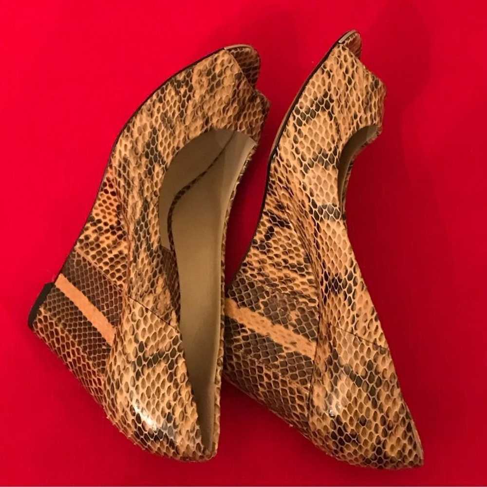 Michael Kors Snakeskin Peep Toe Wedge - image 9