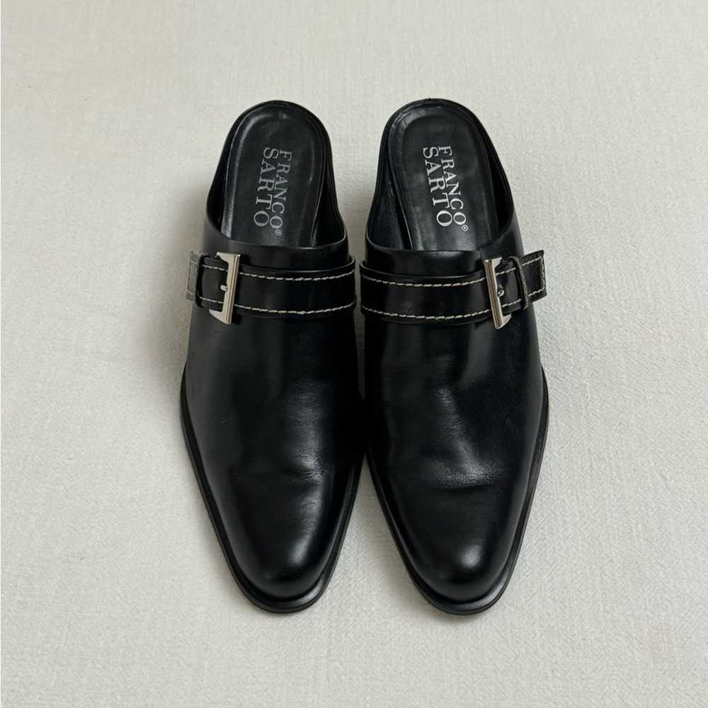 Franco Sarto Black Leather Slip On Mules Size 9.5… - image 10