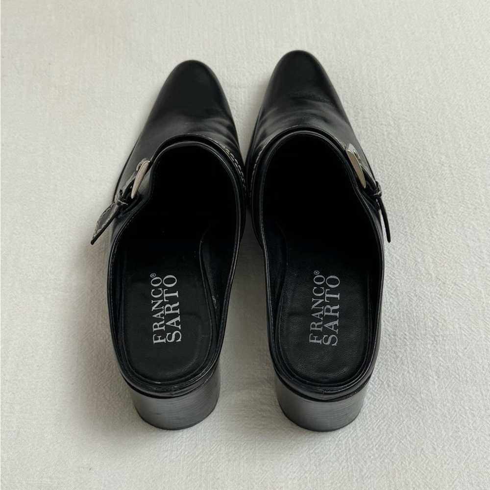 Franco Sarto Black Leather Slip On Mules Size 9.5… - image 3