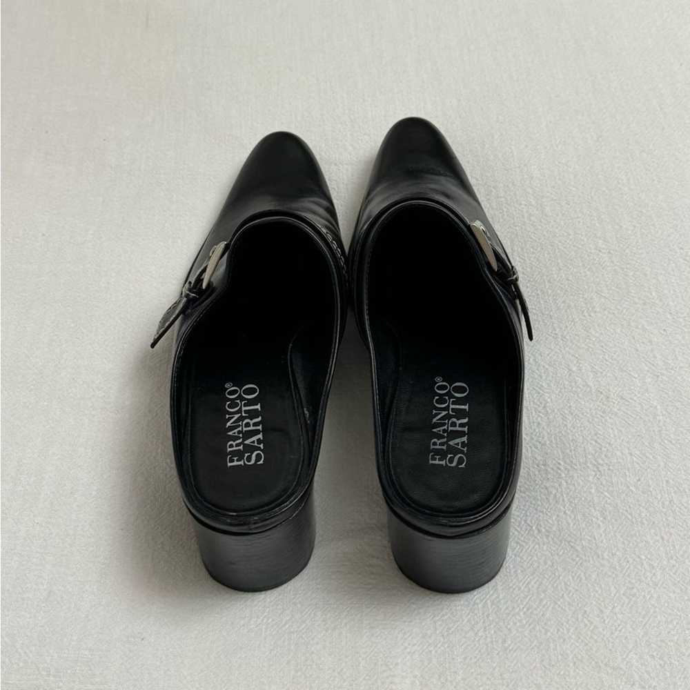 Franco Sarto Black Leather Slip On Mules Size 9.5… - image 9