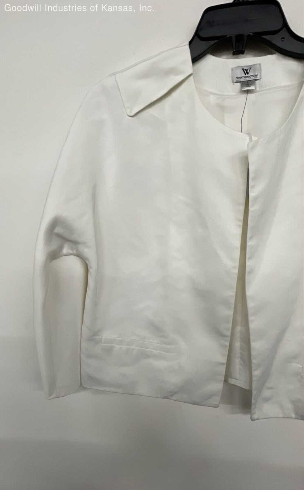 Worthington White Cardigan Blazer Jacket - Size L - image 2