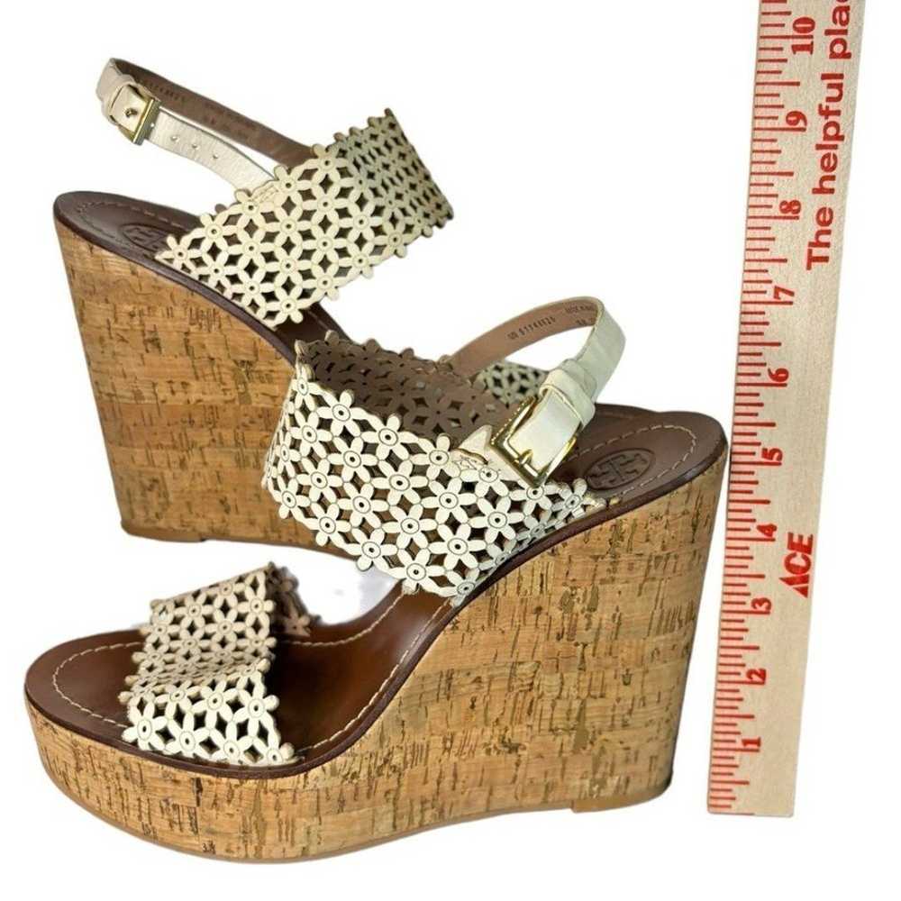 Tory Burch Women's Cork Sandals Wedge Ivory Perfo… - image 2