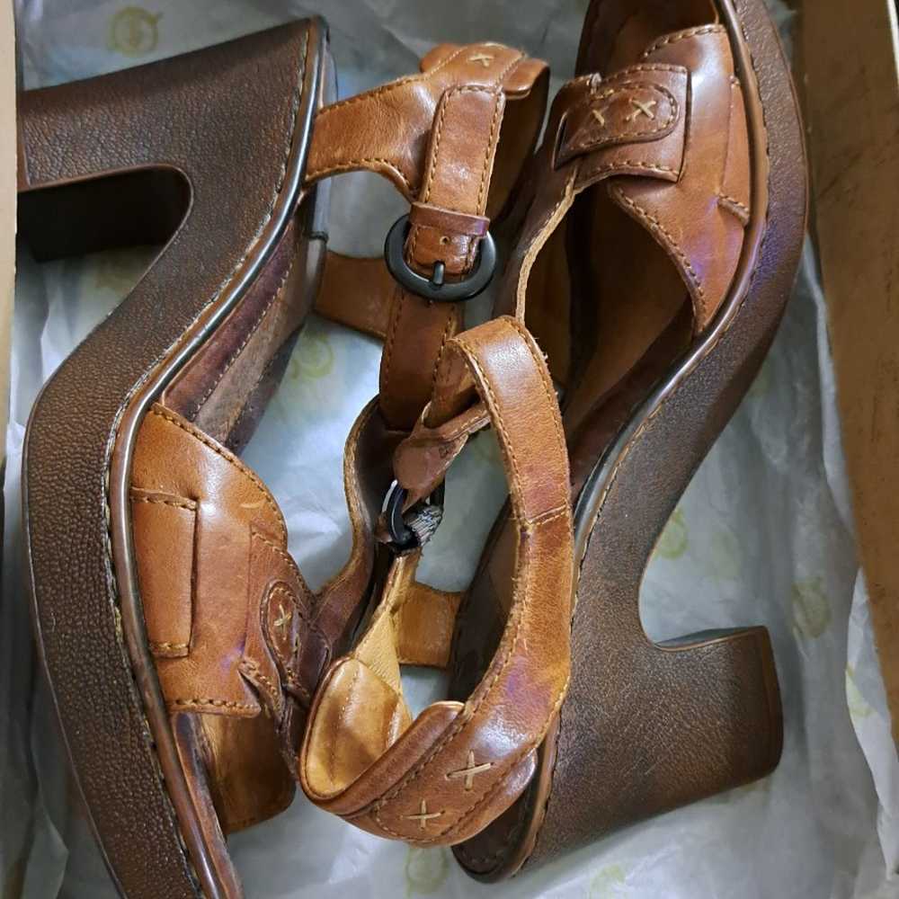 Born • Brown Leather Heels Size 10 Womens Boho Ju… - image 3