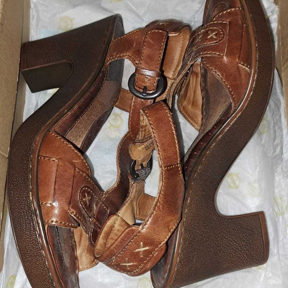 Born • Brown Leather Heels Size 10 Womens Boho Ju… - image 4