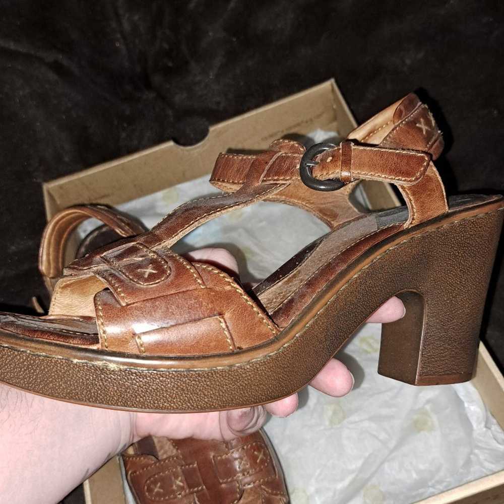 Born • Brown Leather Heels Size 10 Womens Boho Ju… - image 5