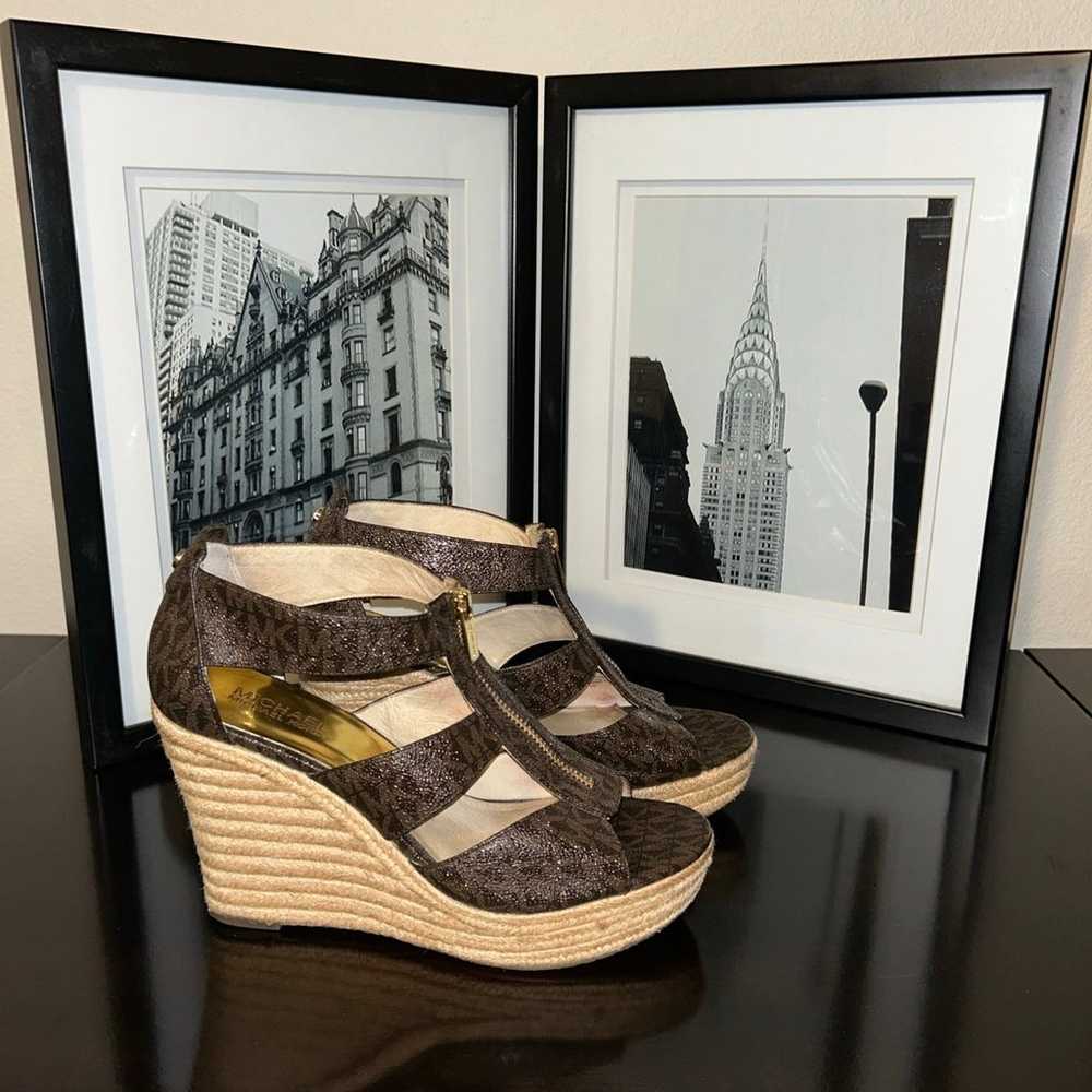 Michael Kors, brown wedge shoes - image 2