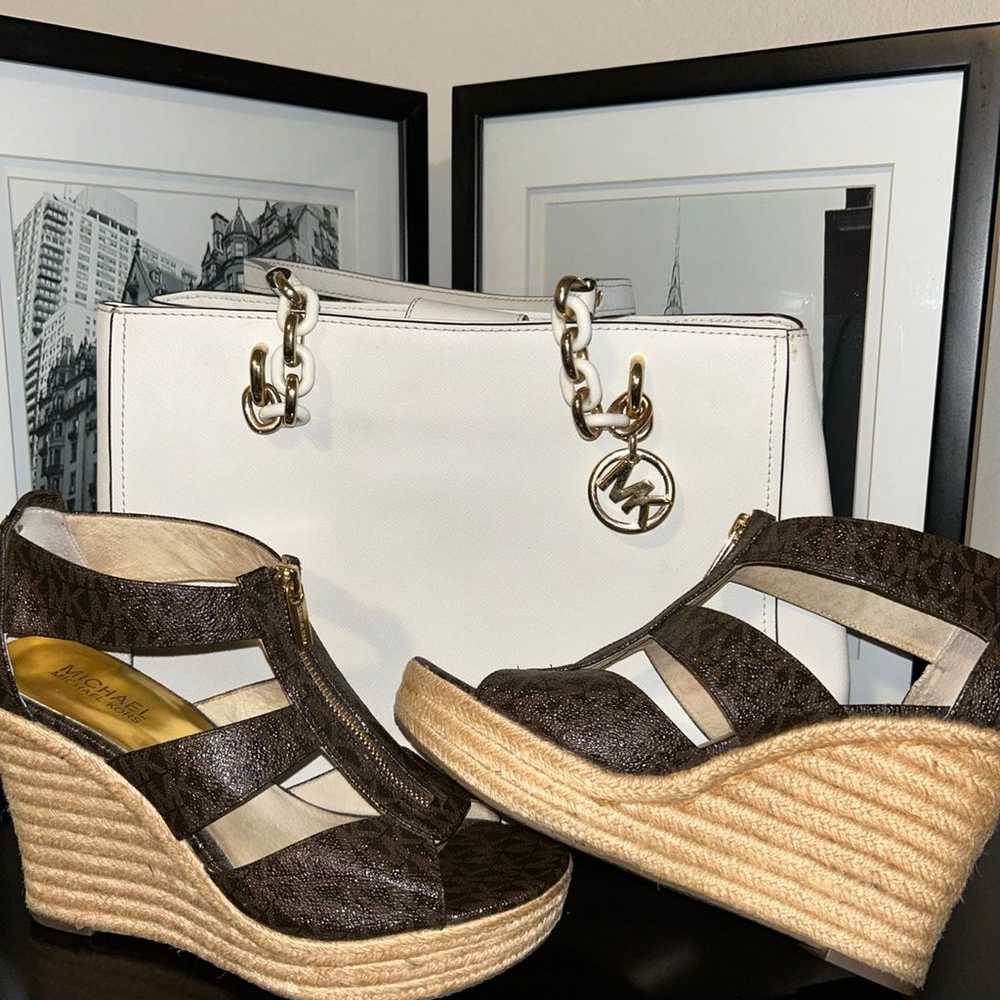 Michael Kors, brown wedge shoes - image 8