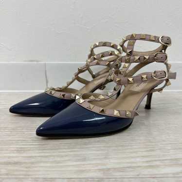 Valentino Garavani Patent Heel Ankle Strap Pumps