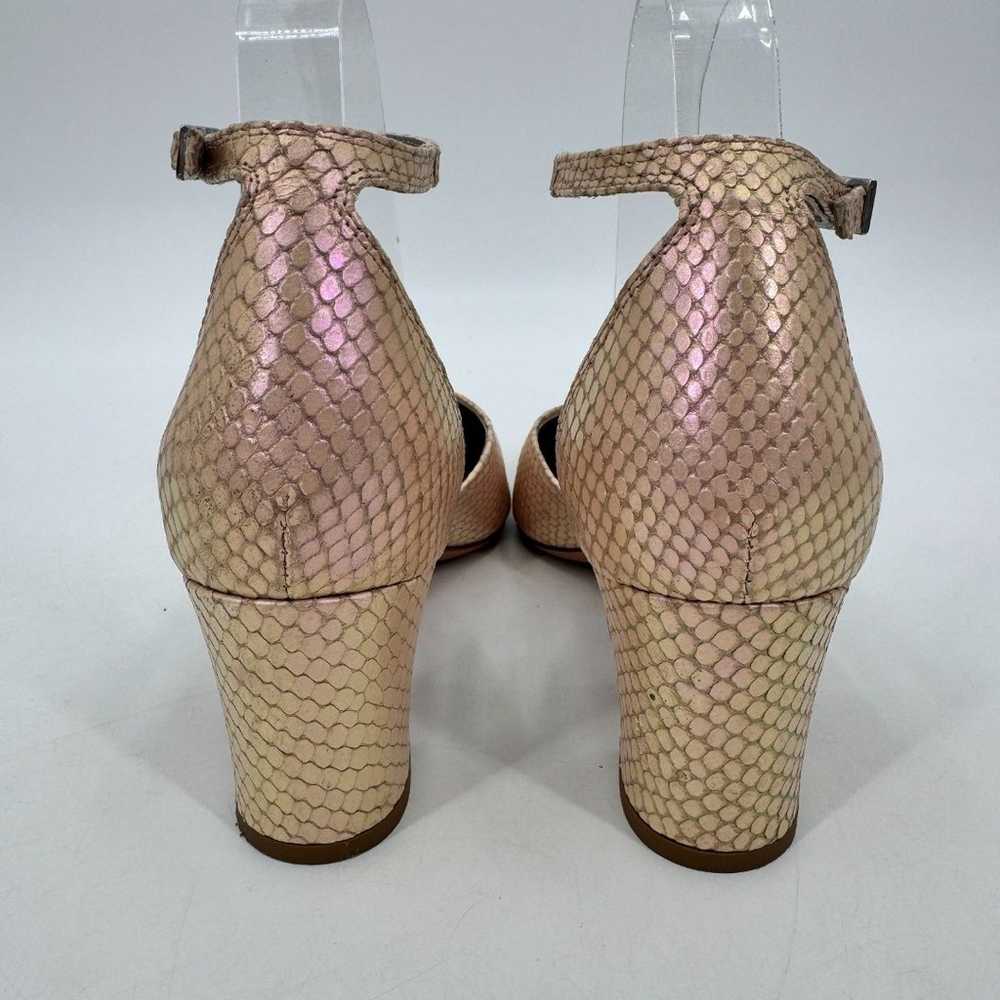 AGL D'Orsay Pink Pearlescent Snakeskin Ankle Stra… - image 7