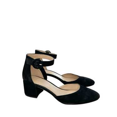 Pelle Moda Low Block Heel Black Suede Heels