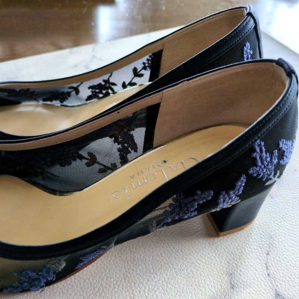 DIANA Lavender Embroidered Lace Pumps Navy 23.5cm - image 4