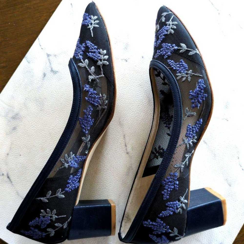 DIANA Lavender Embroidered Lace Pumps Navy 23.5cm - image 8