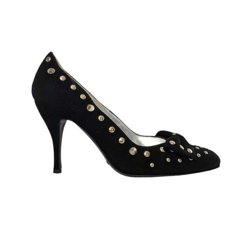 DOLCE & GABBANA Black Suede Silver Pointed Studde… - image 1