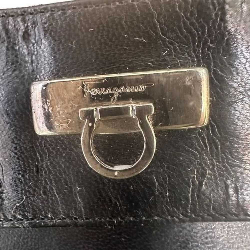 SALVATORE FERRAGAMO Black Silver Leather Handmade… - image 3