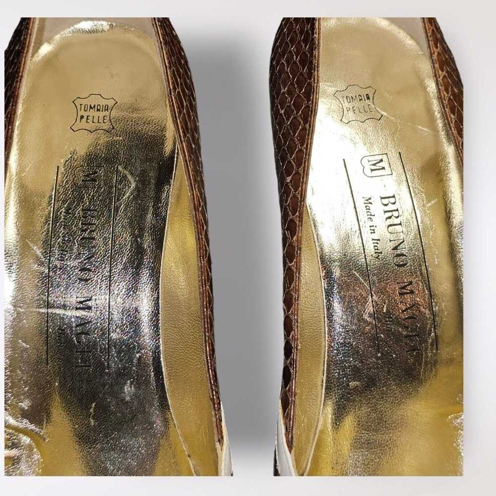 Vtg BRUNO MAGLI NWOB Women's Brown Snakeskin & Cr… - image 11