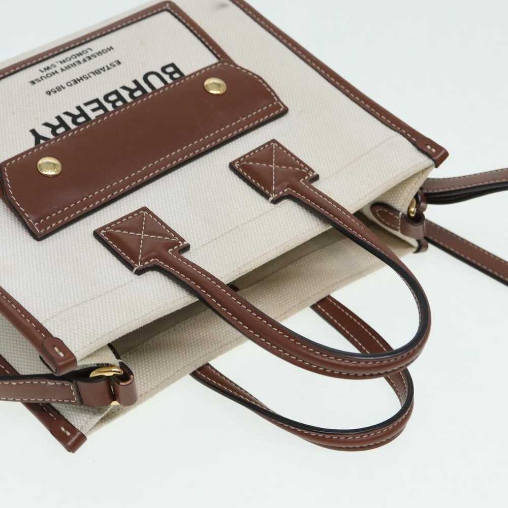 Burberry Horseferry Beige Canvas Handbag (Pre-Own… - image 4