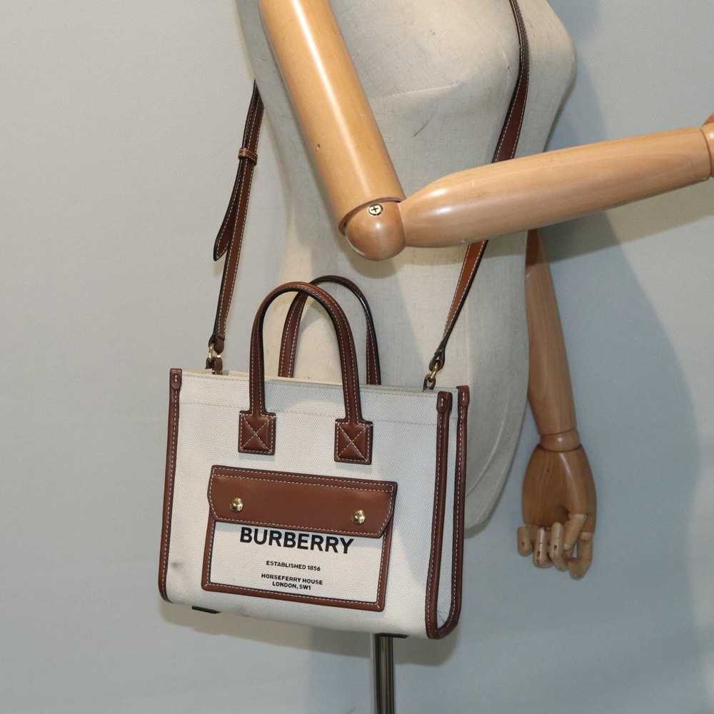 Burberry Horseferry Beige Canvas Handbag (Pre-Own… - image 7