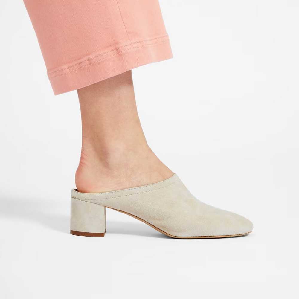 Everlane The Day Heel Mule Bone Cream Suede Block… - image 1