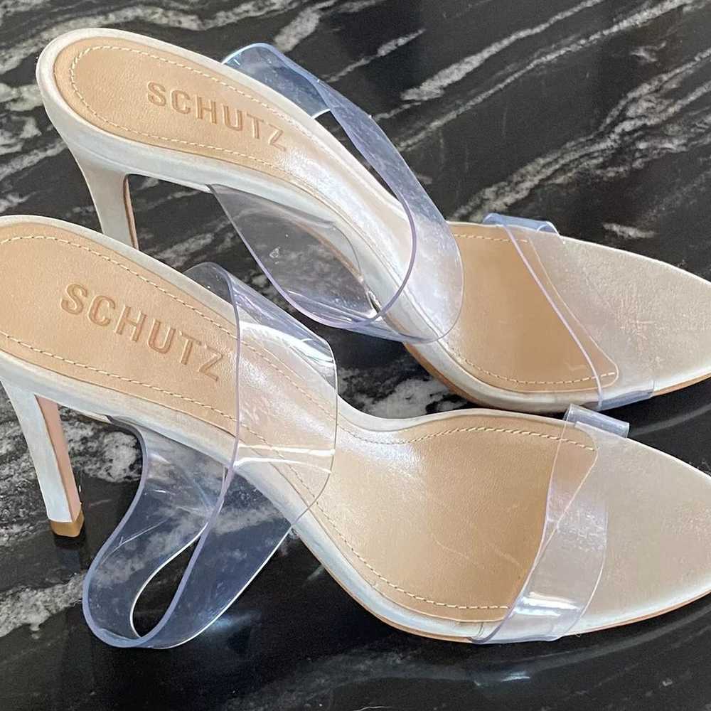 Schutz Ariella 100m Sandals Beige Heels Women Siz… - image 1