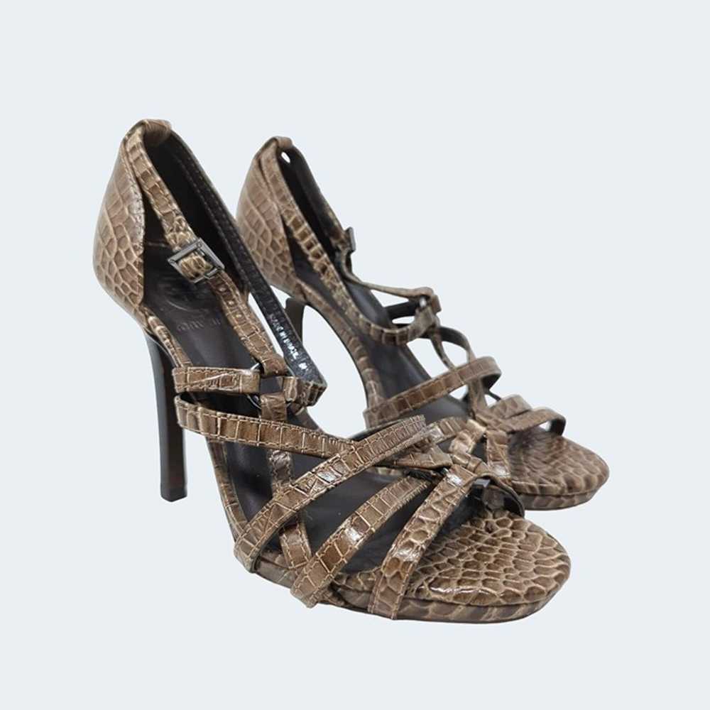 Tory Burch Brown Heels 6 Strappy Open Toe Leather… - image 1