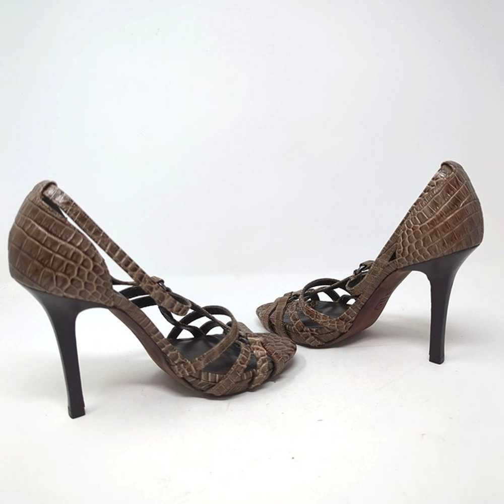 Tory Burch Brown Heels 6 Strappy Open Toe Leather… - image 7