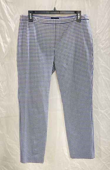 Theory Womens Blue White Plaid Flat Front Classic 