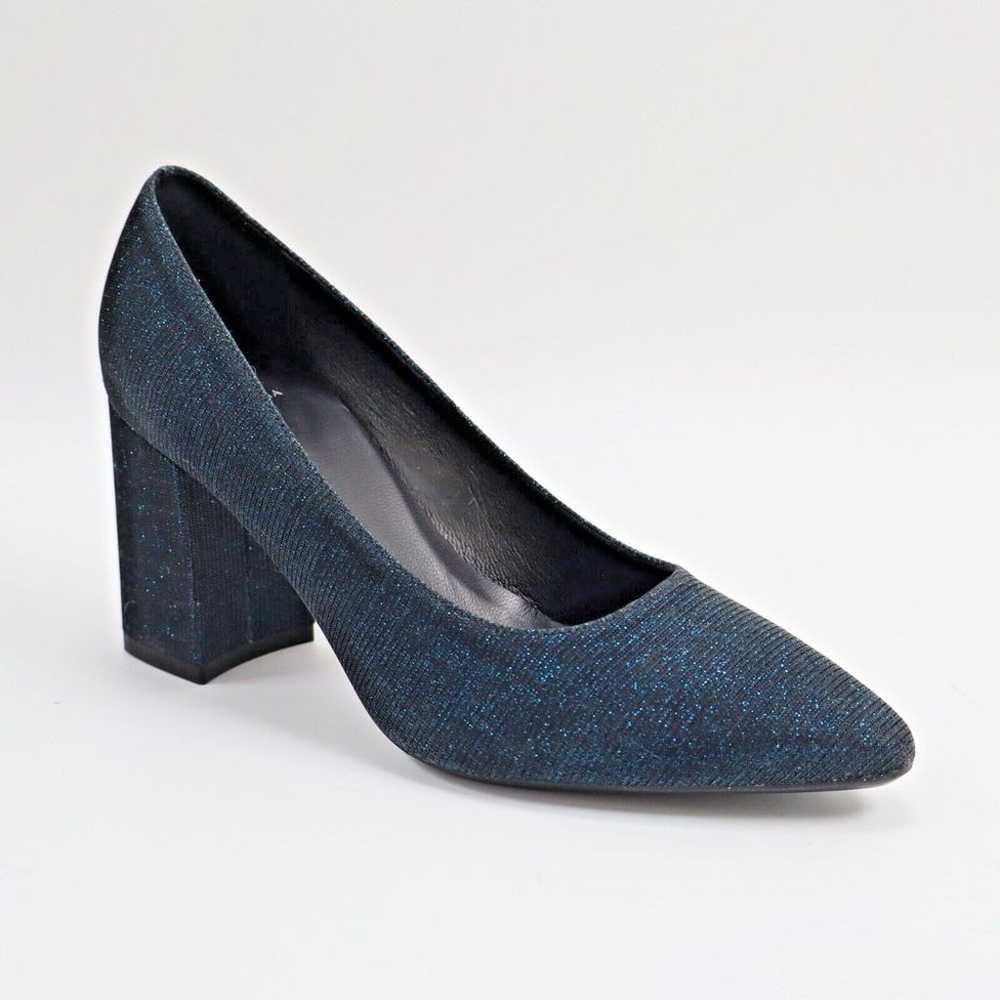 Aquatalia Peony Metallic Pump Block Heel, Blue 6.… - image 3