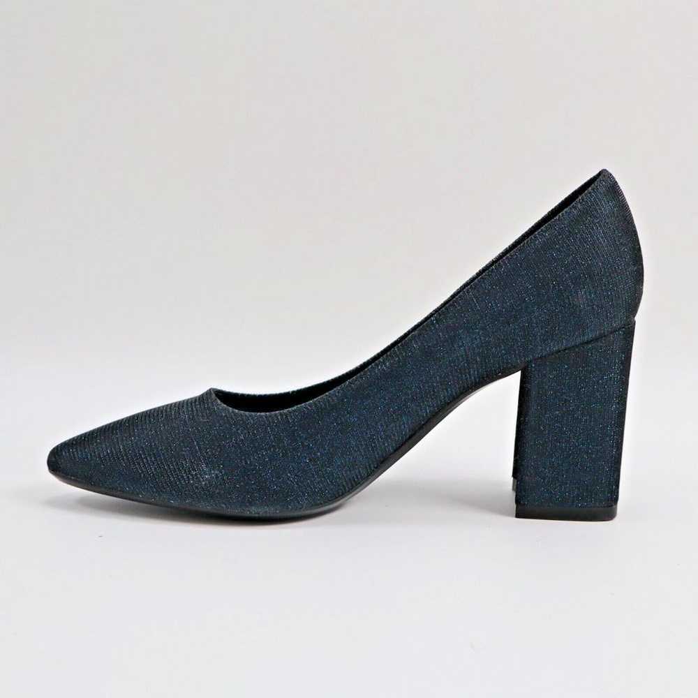 Aquatalia Peony Metallic Pump Block Heel, Blue 6.… - image 5