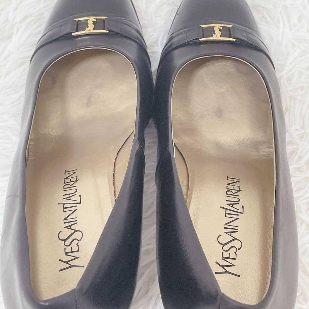 YVES SAINT LAURENT logo leather pumps black 24cm - image 4