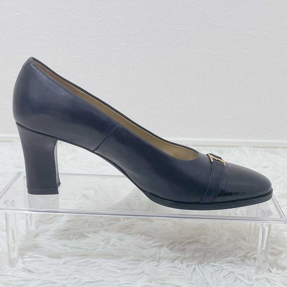 YVES SAINT LAURENT logo leather pumps black 24cm - image 7