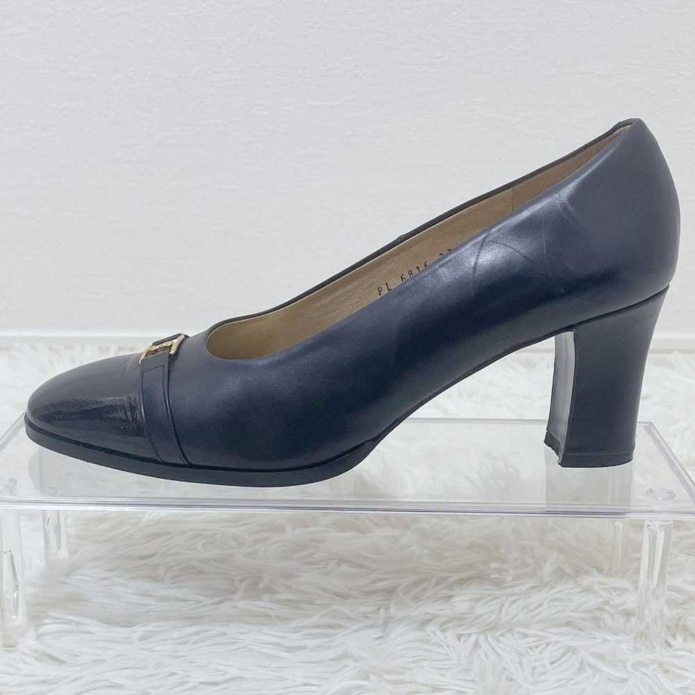 YVES SAINT LAURENT logo leather pumps black 24cm - image 8